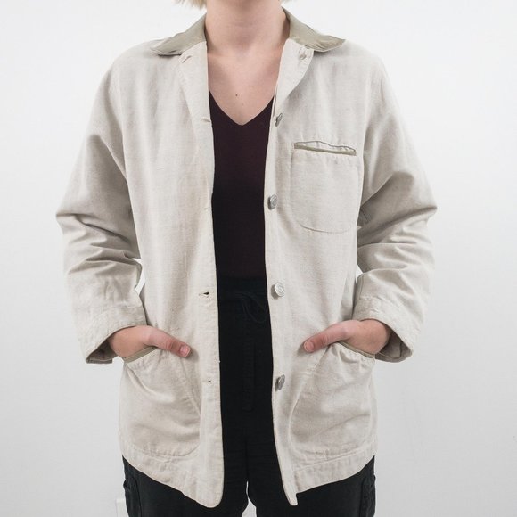 Vintage Jackets & Blazers - Vintage 90s GAP M Field Utility Jacket Natural